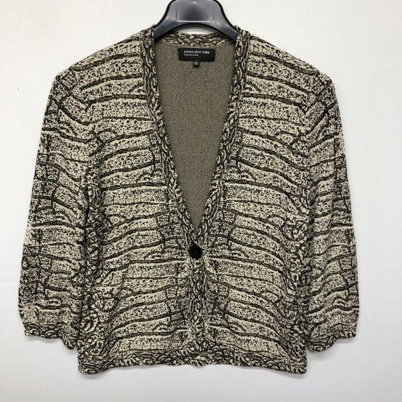 Jones New York Collection Women Knit Cardigan Sweater Size Large M132 -23 - Picture 11 of 14